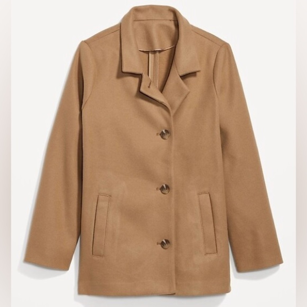 Old Navy Plus Size 4X Soft-Brushed Peacoat Brown TanCoat | New Winter Essential - Picture 2 of 7